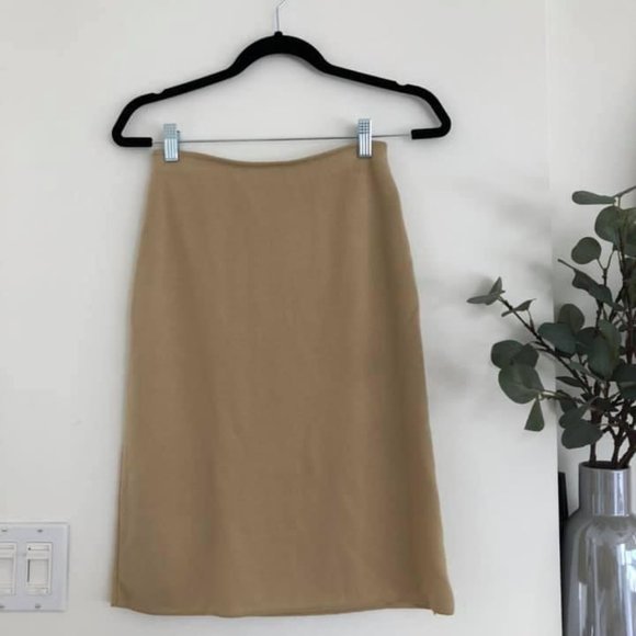Vintage Salvatore Ferragamo Wool Bodycon Skirt with Slit - Picture 1 of 4